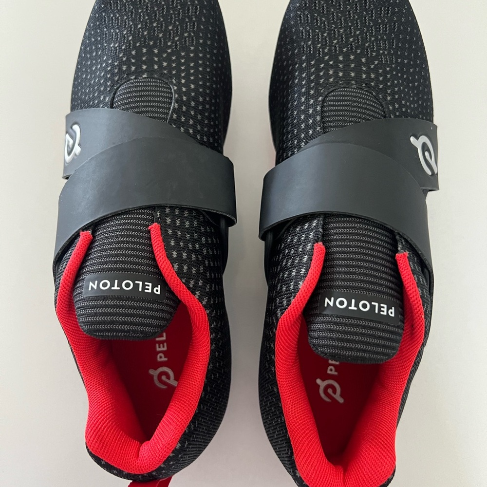 Peloton Black and Red Athletic Shoes